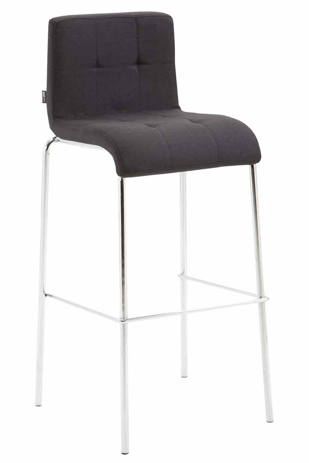 Barstol Kado, stof sort, ben krom, runde - Billede 2