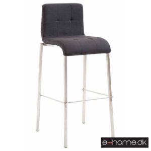 Barstol Kado_stof sort_ben rustfrit_firkantet_303019_e-home