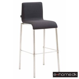 Barstol Kado_stof sort_ben rustfrit_firkantet_303047_e-home