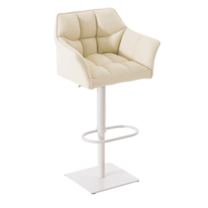 Barstol Damaso W, Creme, PU læder