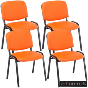 stabelstol_4ersæt_Ken_Kunstlæder_Orange_312996_e-home