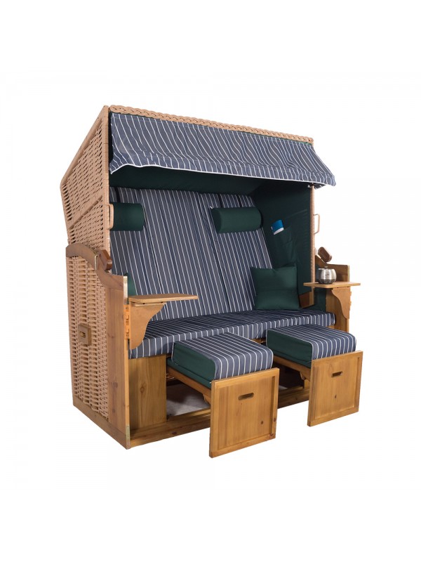 Strandkurv Model Sylt XXL Grøn-Blå Nålestribet - Billede 4