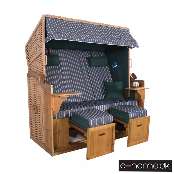 Strandkurv Model Sylt XXL Grøn-Blå Nålestribet Natur e-10618_e-home