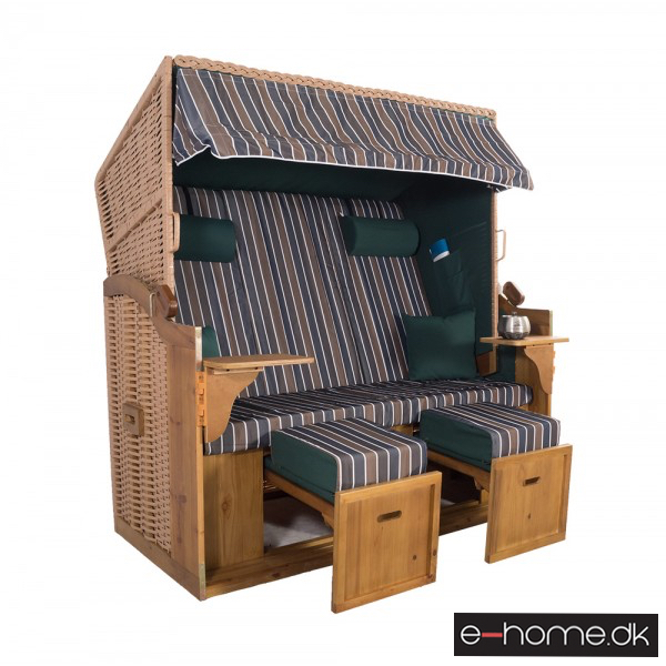 Strandkurv Model Sylt XXL Grøn-Brun-Blå Stribet Natur e-10619_e-home