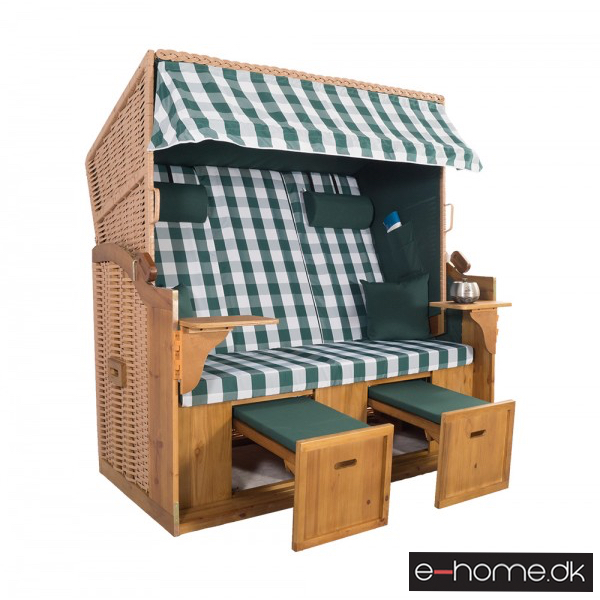 Strandkurv Model Sylt XXL Grøn Ternet Natur e-10613_e-home