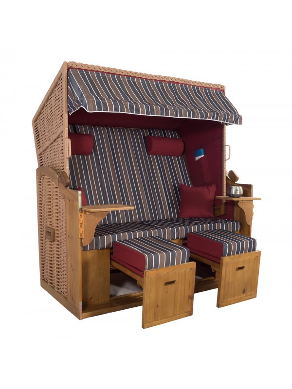 Strandkurv Model Sylt XXL Rød-Brun-Blå Stribet - Billede 2