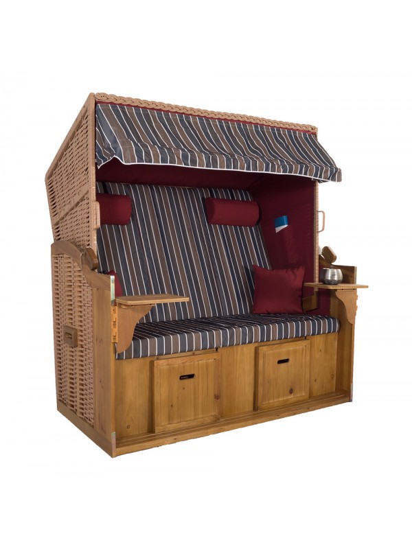 Strandkurv Model Sylt XXL Rød-Brun-Blå Stribet - Billede 3