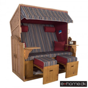 Strandkurv Model Sylt XXL Rød-Brun-Blå Stribet Natur e-10632_e-home