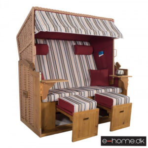 Strandkurv Model Sylt XXL Rød-Grå-Beige-Oliven Nålestribet Natur e-10634_e-home