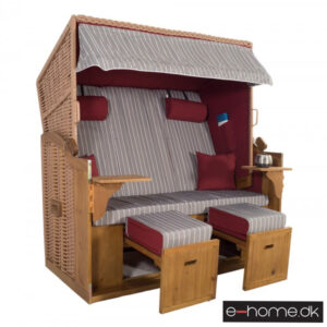 Strandkurv Model Sylt XXL Rød-Grå Nålestribet Natur e-10633_e-home