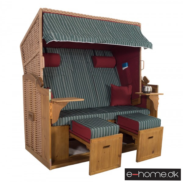 Strandkurv Model Sylt XXL Rød-Grøn Nålestribet Natur e-10638_e-home
