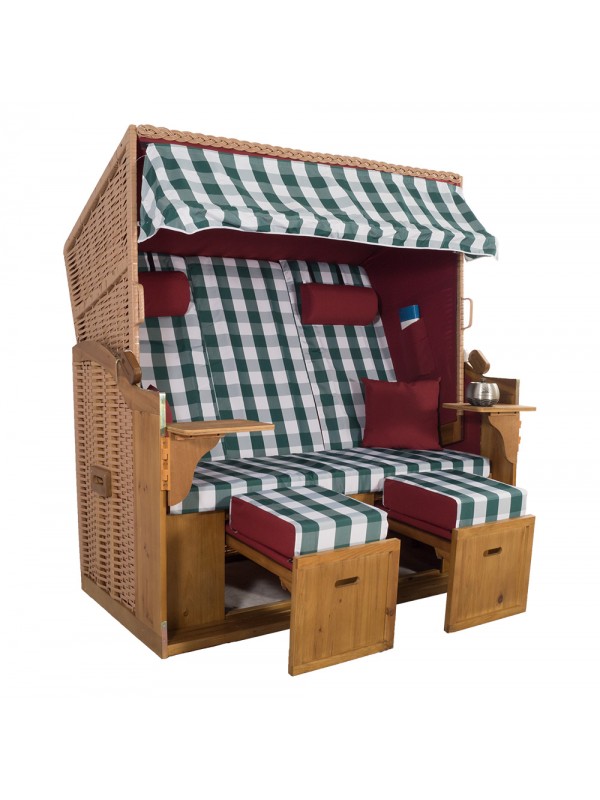 Strandkurv Model Sylt XXL Rød-Grøn Ternet - Billede 4