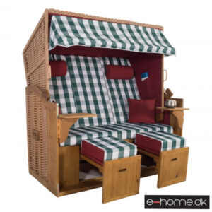 Strandkurv Model Sylt XXL Rød-Grøn Ternet Natur e-10636_e-home