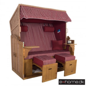 Strandkurv Model Sylt XXL Rød Nålestribet Natur e-10628_e-home