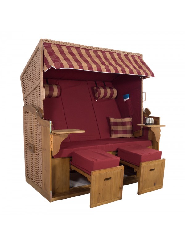 Strandkurv Model Sylt XXL Rød Ternet 3T - Billede 2