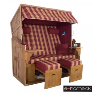 Strandkurv Model Sylt XXL Rød Ternet Natur e-10626_e-home