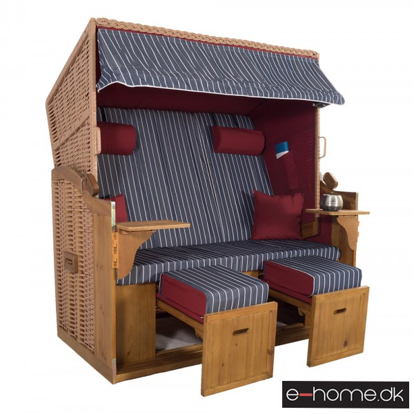 Strandkurv Model Sylt XXL Rød-blå Nålestribet Natur e-10631_e-home