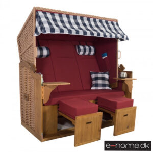 Strandkurv Model Sylt XXL Rød-blå Ternet 3T Natur e-10630_e-home