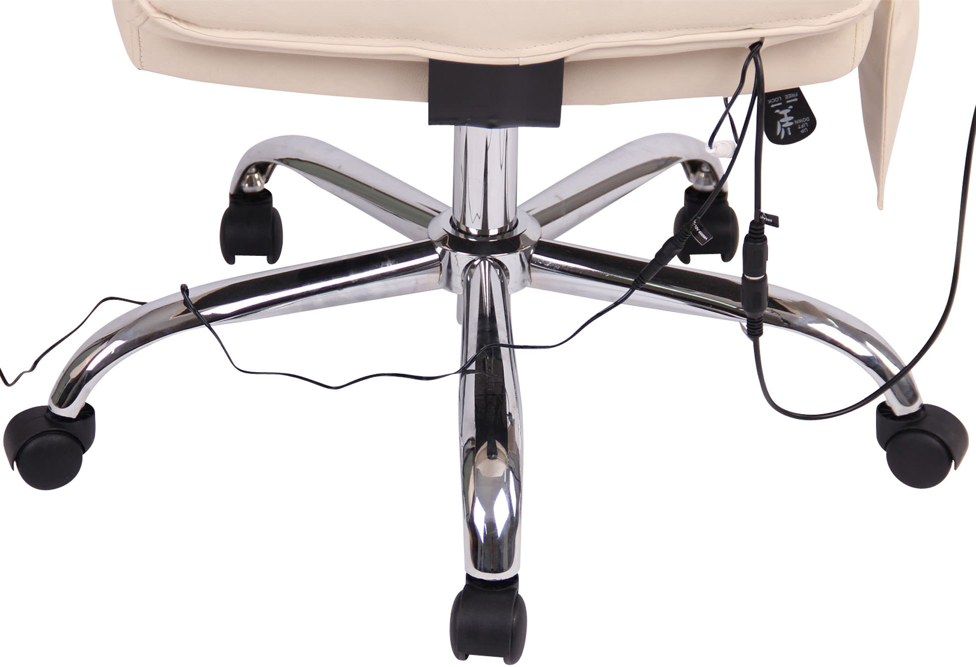 Kontorstol Valais - Massage - Kunstlæder - Creme - Billede 9