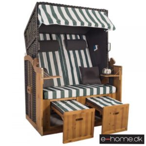Strandkurv model Anholt - 2 sæder - Sort - e-11348 - Grå-Grøn blokstriber_e-home_TITEL