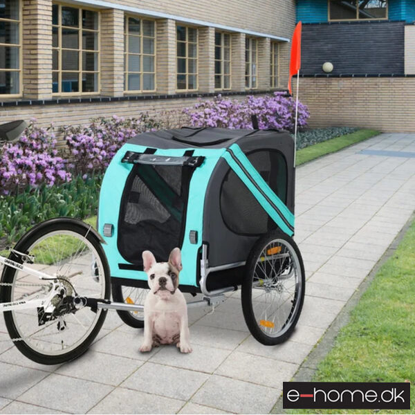 Cykeltrailer - Hundetrailer - grøn - grå - D00-098GN - e-home_TITEL