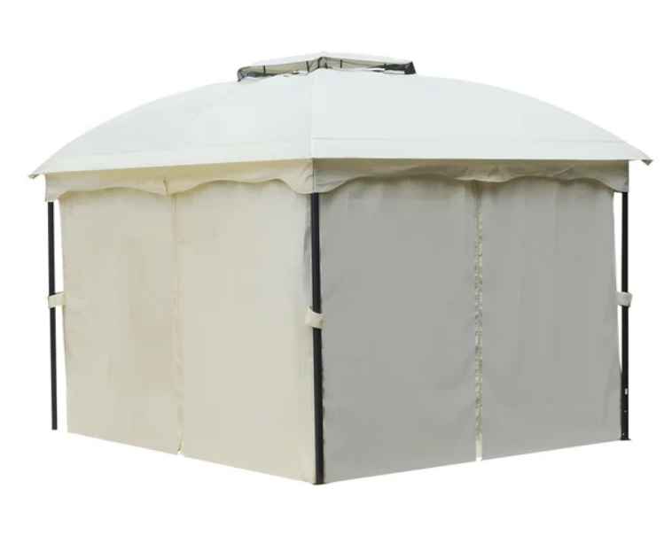 Havepavillon - dobbelttag - 3x3,65 m - Creme - Billede 4