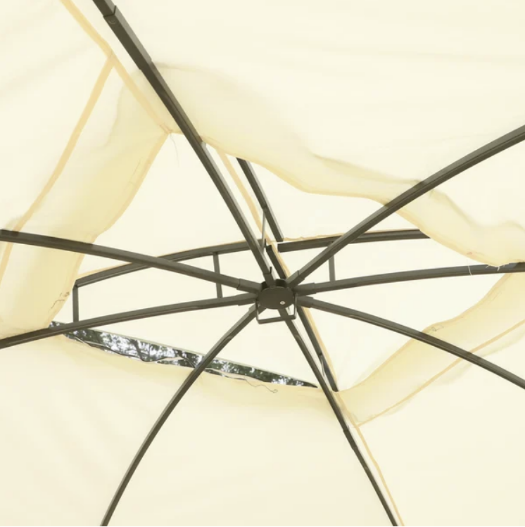 Havepavillon - dobbelttag - 3x3,65 m - Creme - Billede 7