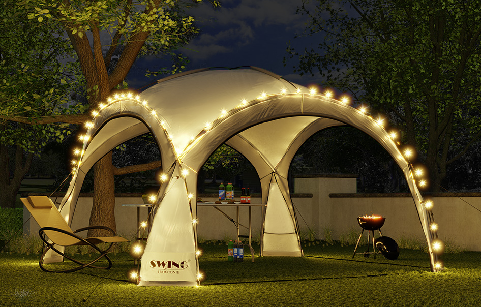 LED Event pavillon – XXL – DomeShelter - Antracit - Billede 2