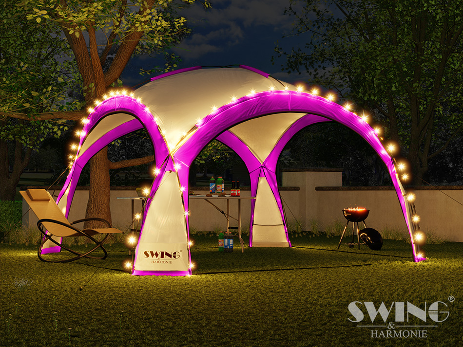 LED Event pavillon – XXL – DomeShelter - Lyserød - Billede 2