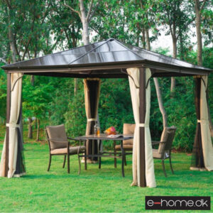 Luksuspavillon med pc-tag - 3x3 m - Brun - 01-0871 - e-home_TITEL