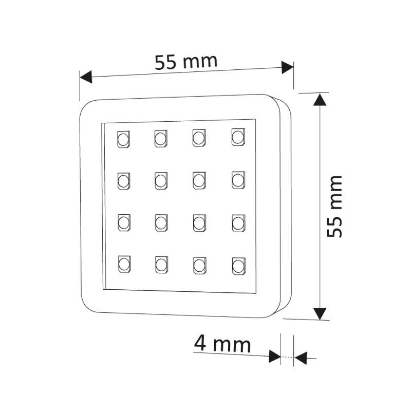 SQUARE 2 LED 1,5W SORT KOLD - Billede 2