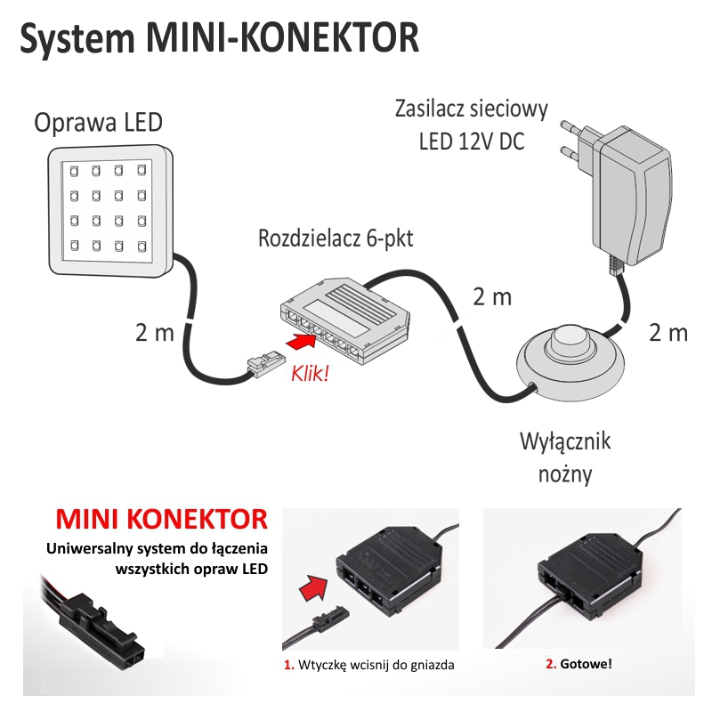 SQUARE 2 LED 1,5W SORT KOLD - Billede 3