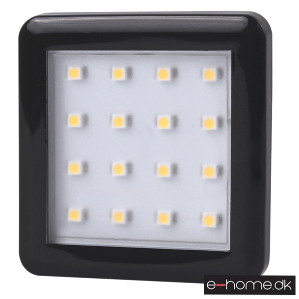 SQUARE 2 LED 1,5W SORT KOLD