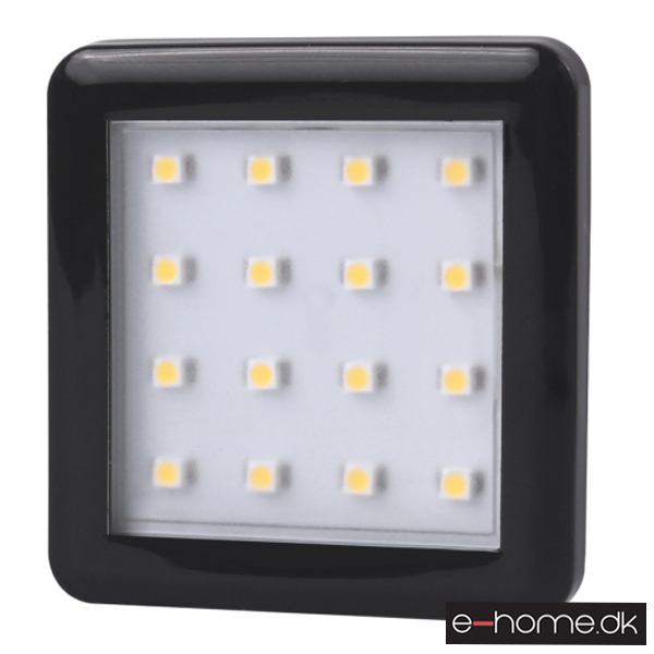 SQUARE 2 LED 1,5W SORT VARM