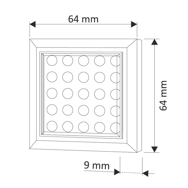 SQUARE XL LED 2W KOLD - Billede 2