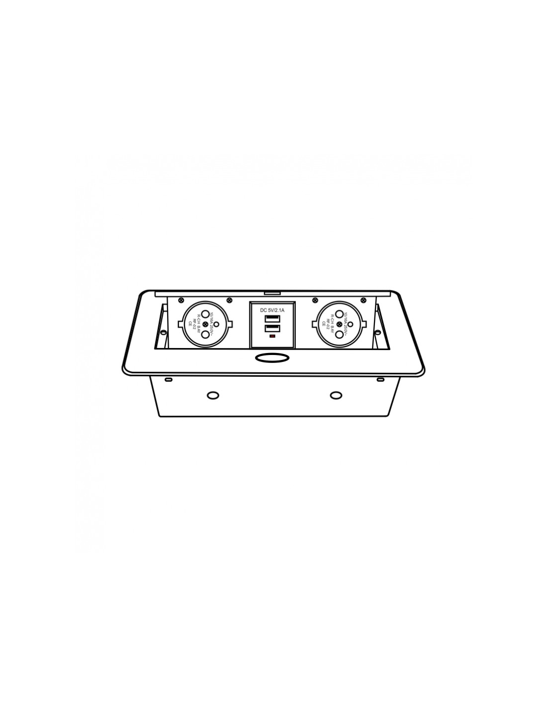 Kombibox Alu 2xUSB 2xShuko 1,5m - Billede 3