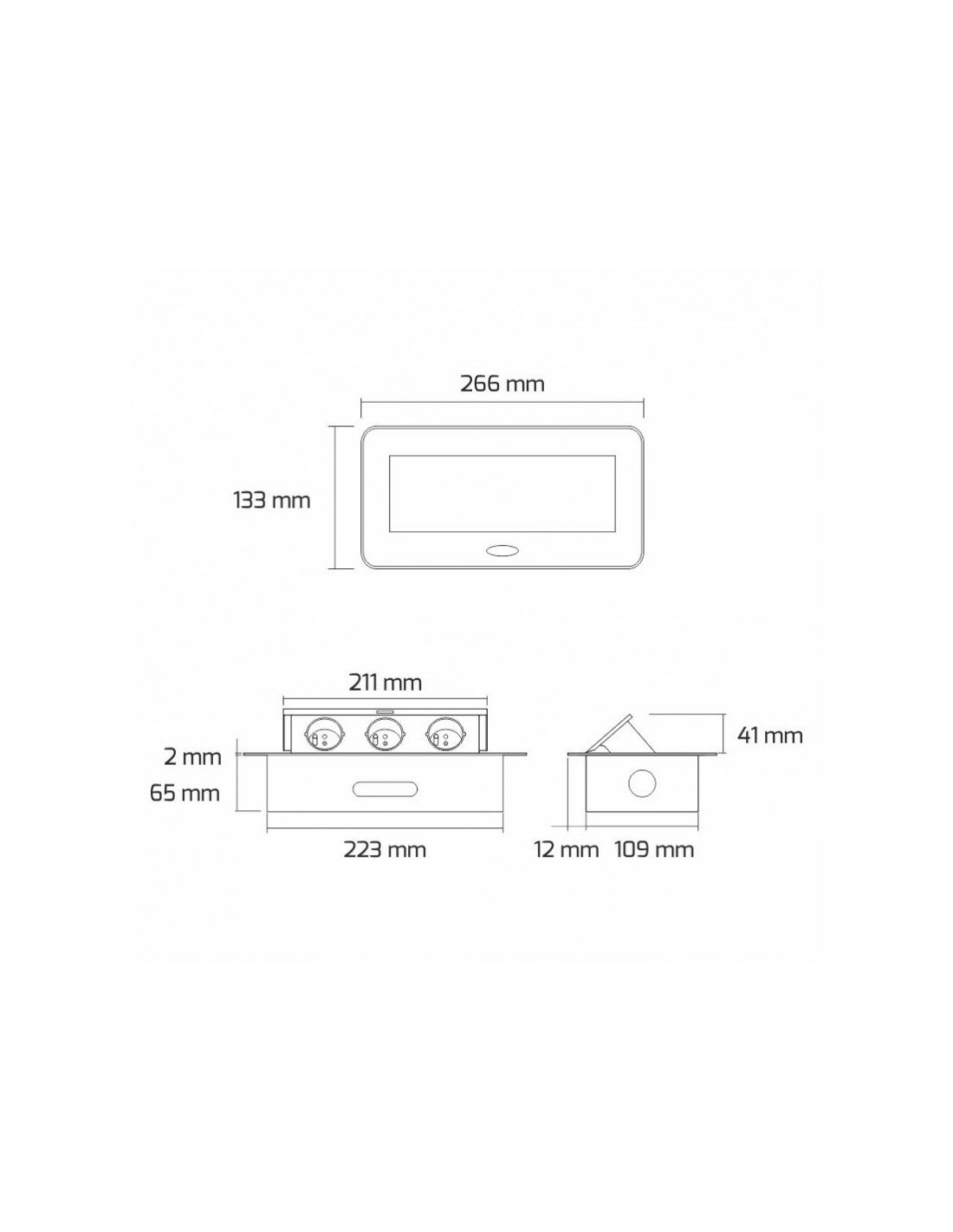 Kombibox Alu 2xUSB 2xShuko 1,5m - Billede 4