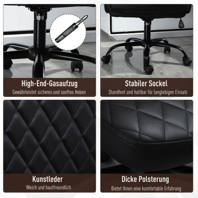 Kontorstol med massage - Syntetisk læder - sort - Billede 9