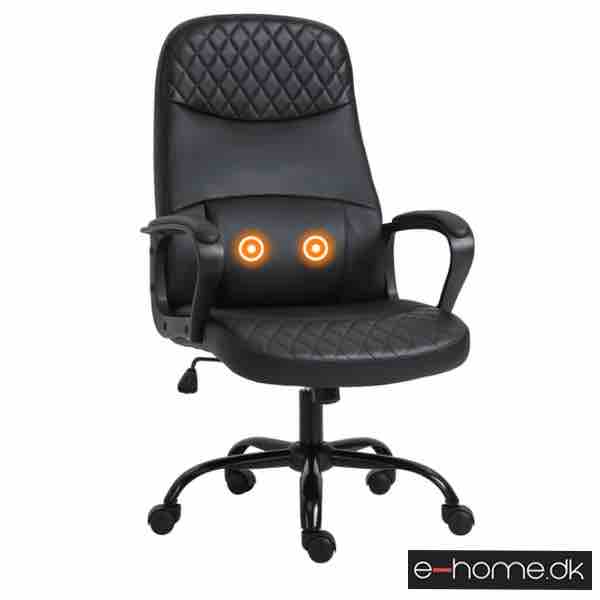 Kontorstol med massage - Syntetisk læder - sort