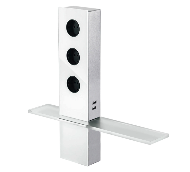 Strømtårn 3xEU 2xUSB Hvid - Billede 3