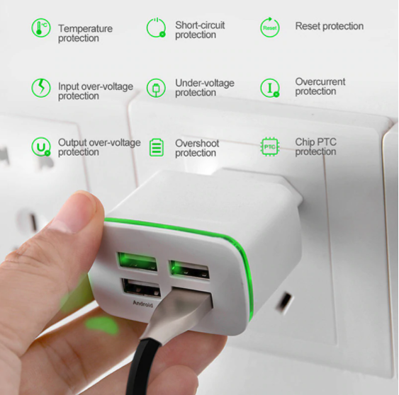 Universal 4xUSB opladeradapter - Hvid - Billede 4