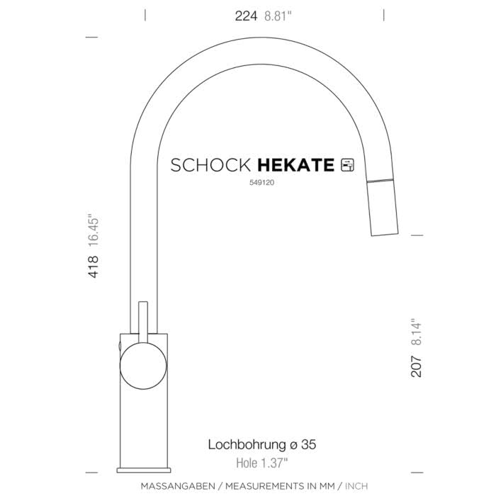 Schock Hekate - med udtræk - Krom - Billede 3