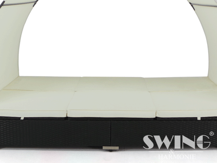 LED dobbelt liggestol model Lagos, sort - Billede 3