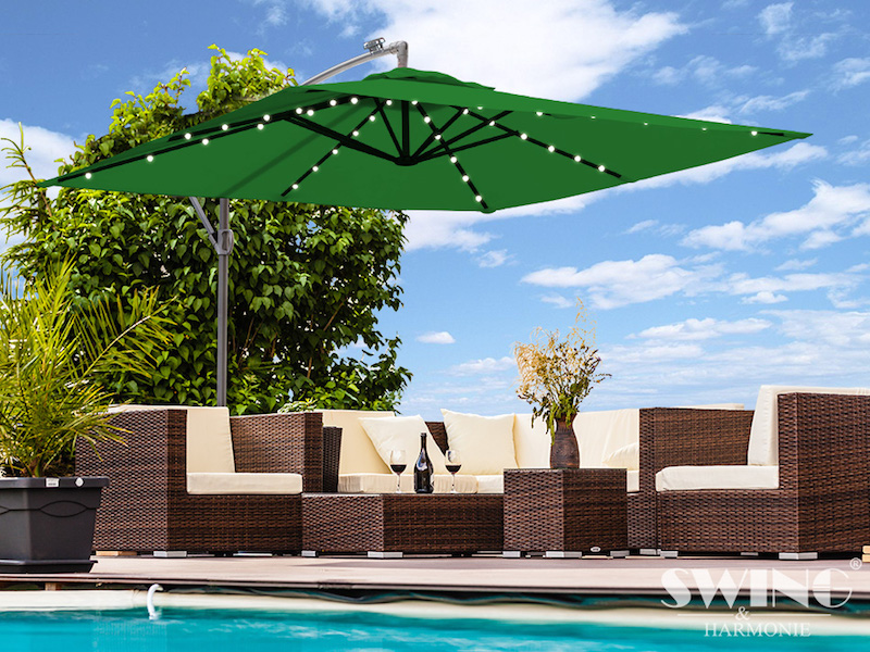 LED parasol 3x3 m, flere farver - Billede 5