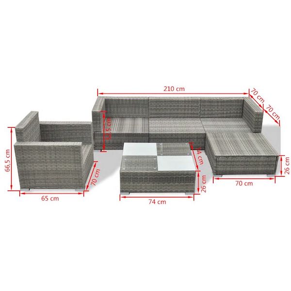 Loungesæt, grå - Billede 8