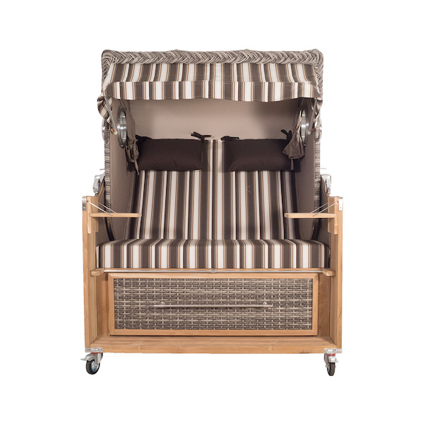 Strandkurv model Lübeck XL - brun og creme farvet - Billede 2