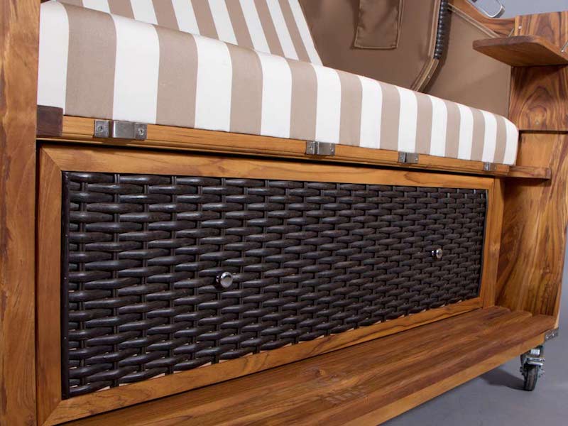 Strandkurv model Lübeck XL - hvid og brun - Billede 8