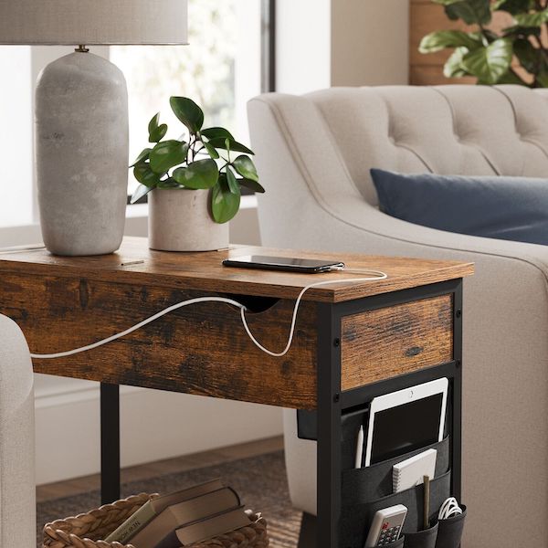 Sidebord med lomme og oplader - Billede 6