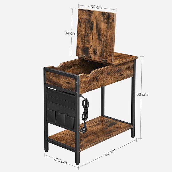 Sidebord med lomme og oplader - Billede 10