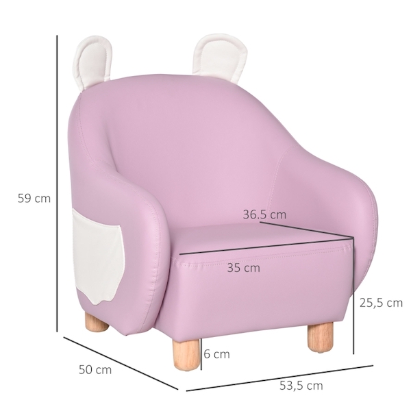 Lænestol i lyserødt kanin-design - Billede 5